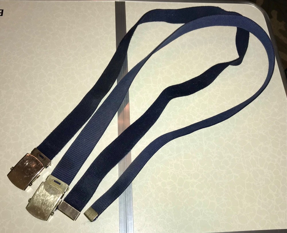 2 Vintage 38” Cloth Military Belts
