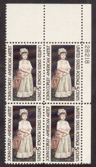 Scott #1273...5 Cent....Copley ....2 Plate Blocks
