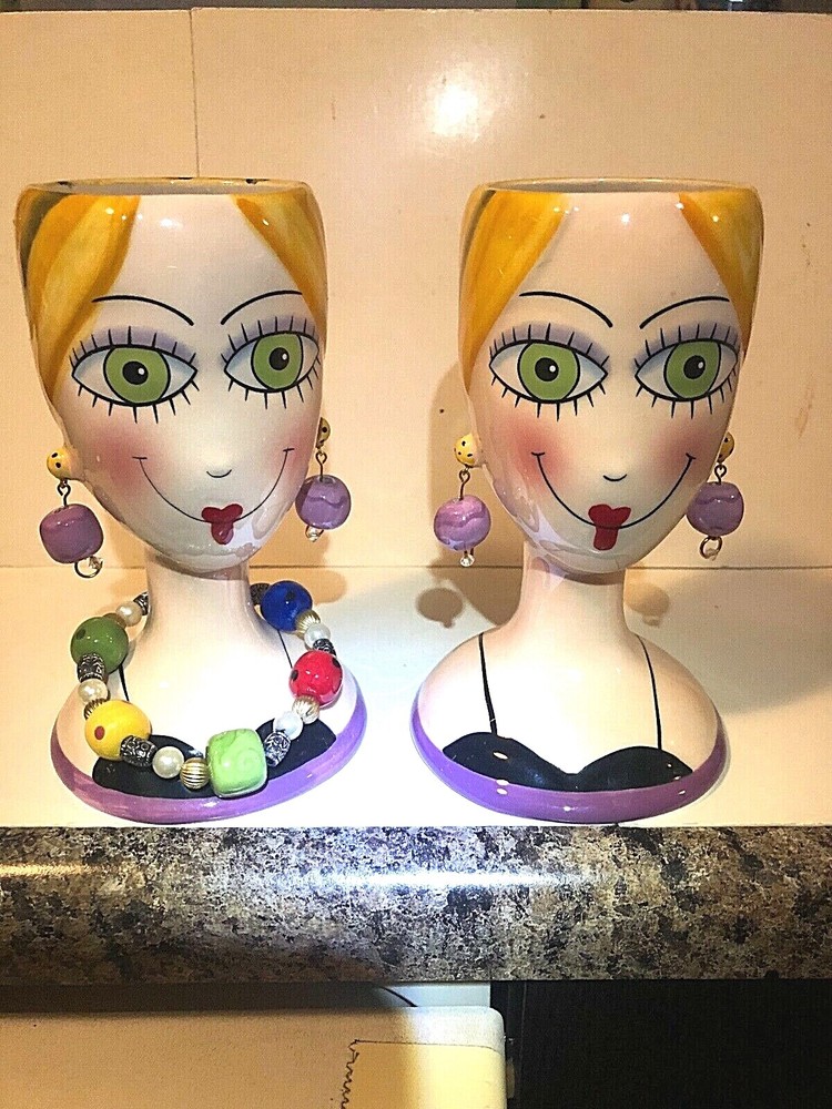 Bab's Head Vase & Woman Face Modern ceramic version
