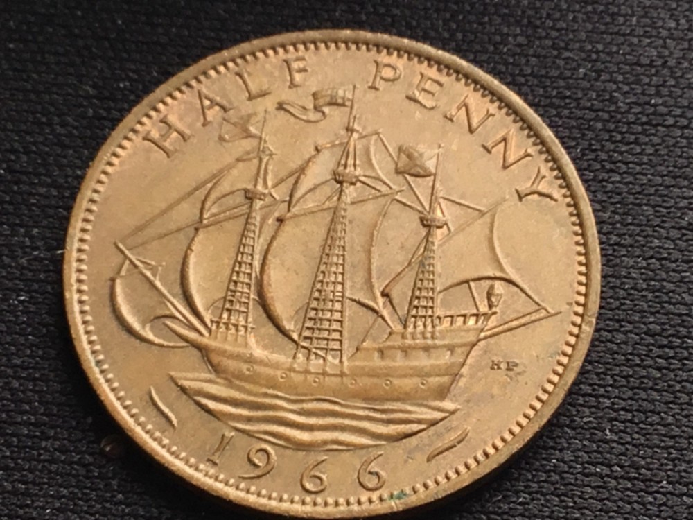 1966 Elizabeth II Half-penny - British 1/2p