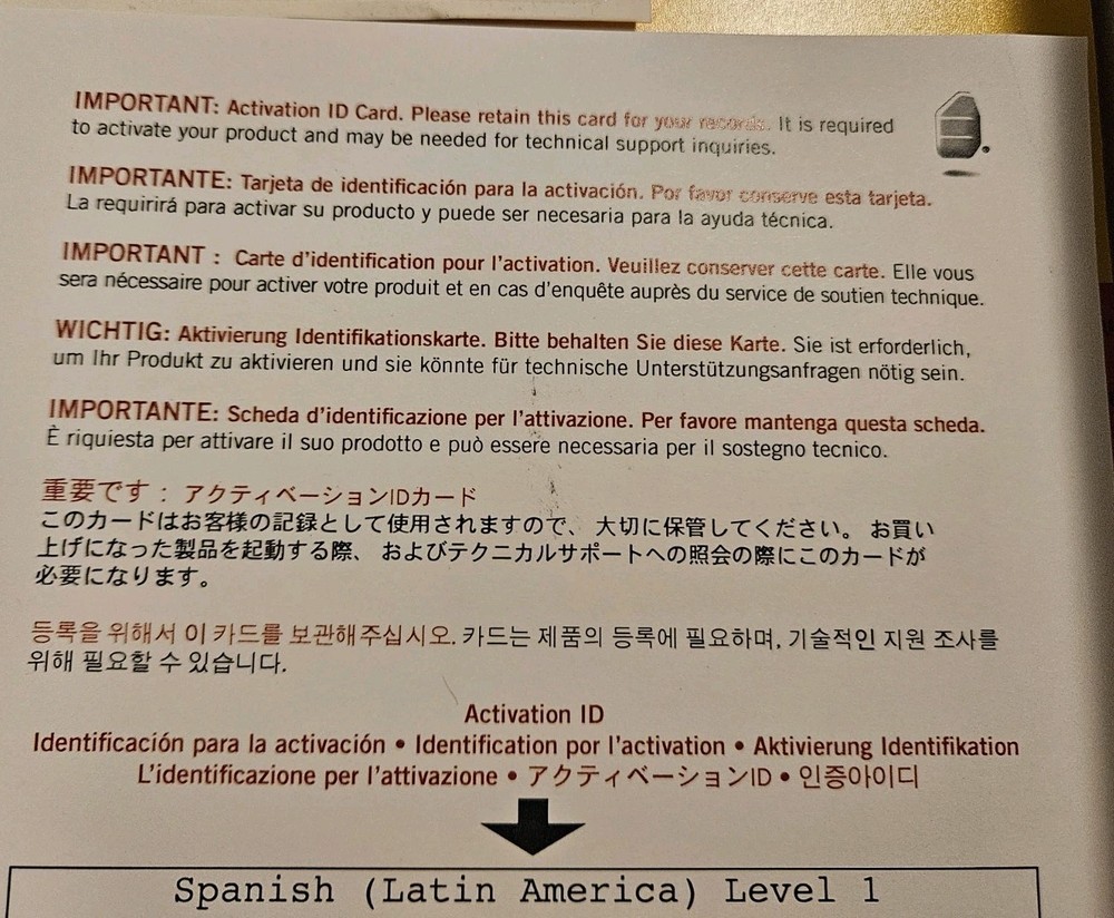 Rossetta Stone Spanish Level 1 CD Set Tested Plays