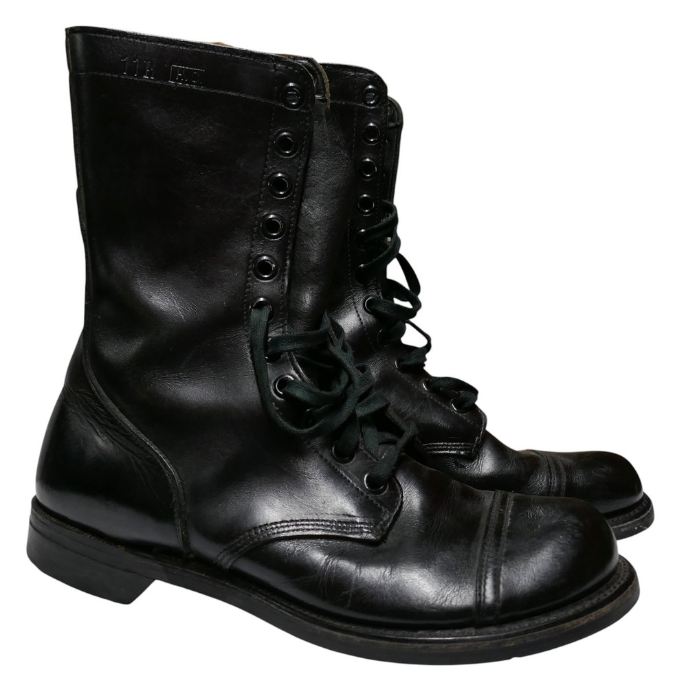 1960s Black Cap Toe Boots Sz 11R