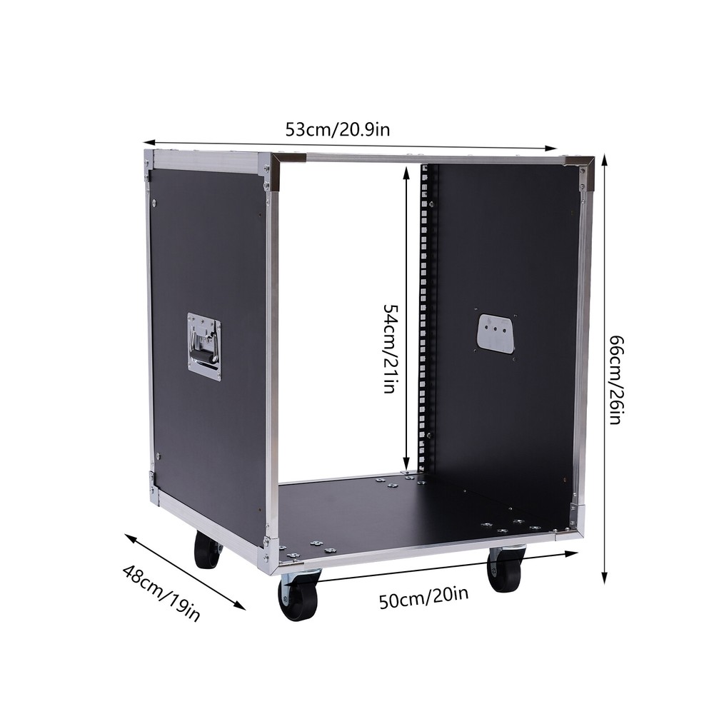 12U Portable Rolling Network Rack Adjustable Audio Video Telecom Equipment Rack