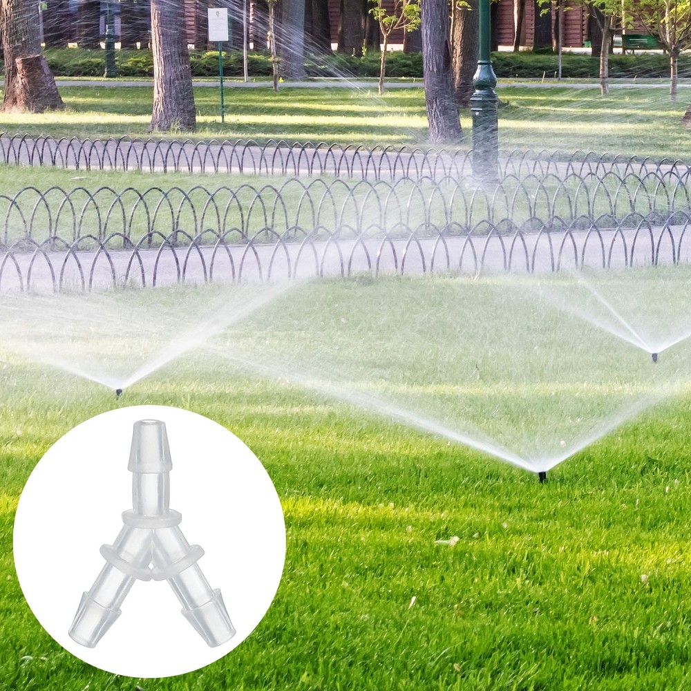 2 Pcs 1/8" Plastic Hose Barb Fitting Equal Y Shaped Barbed Split Transparent