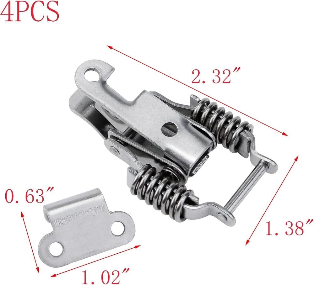 4Set Compression Spring Toggle Latch Lock 304 Stainless Steel Spring Loaded D...