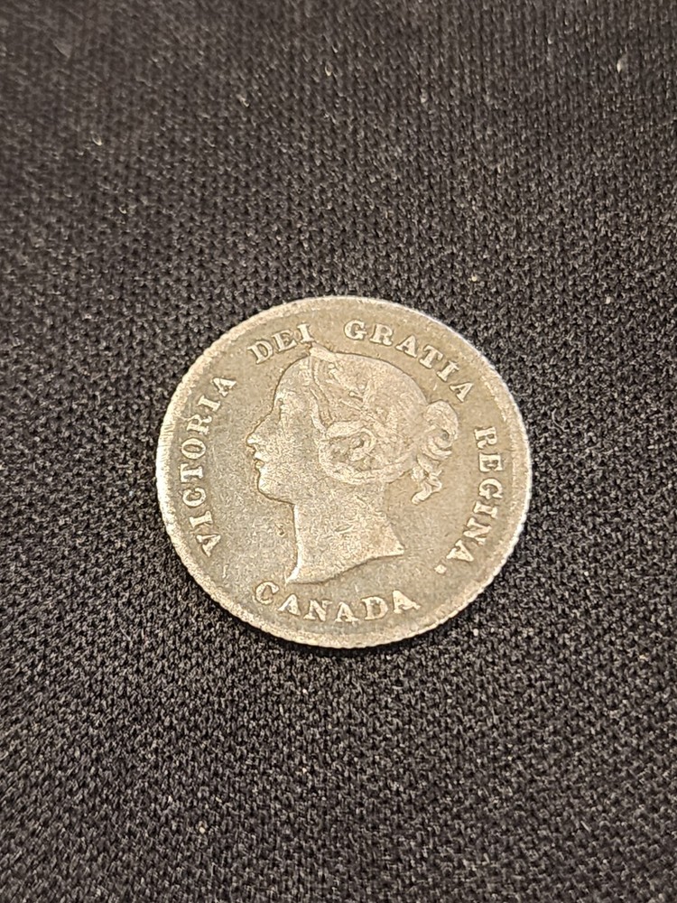 1874H Canada 5 Cents Plain 4 Silver Coin