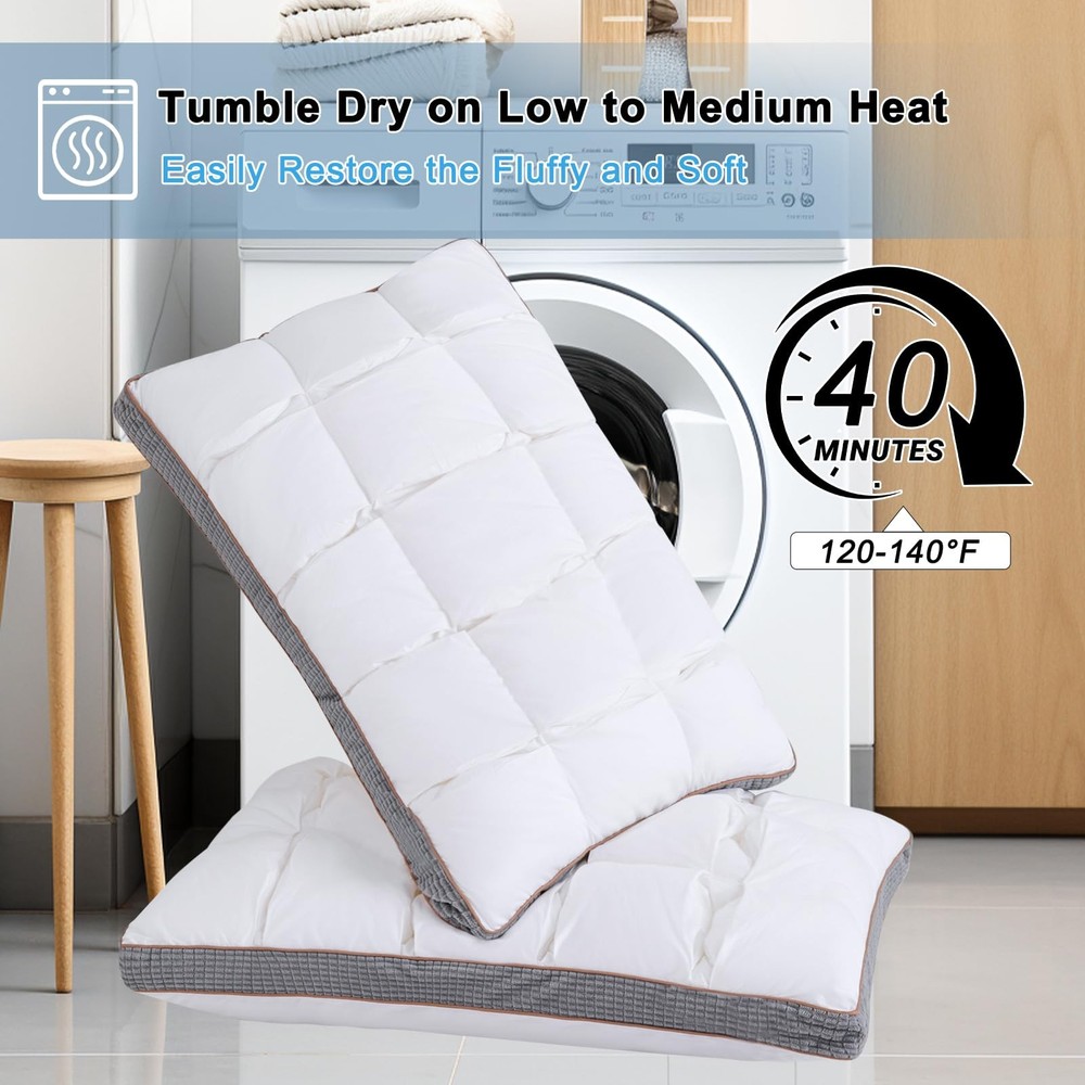Soft Pillow Queen for Sleeping, Super Soft Support Down Alternative Pillow, 1...