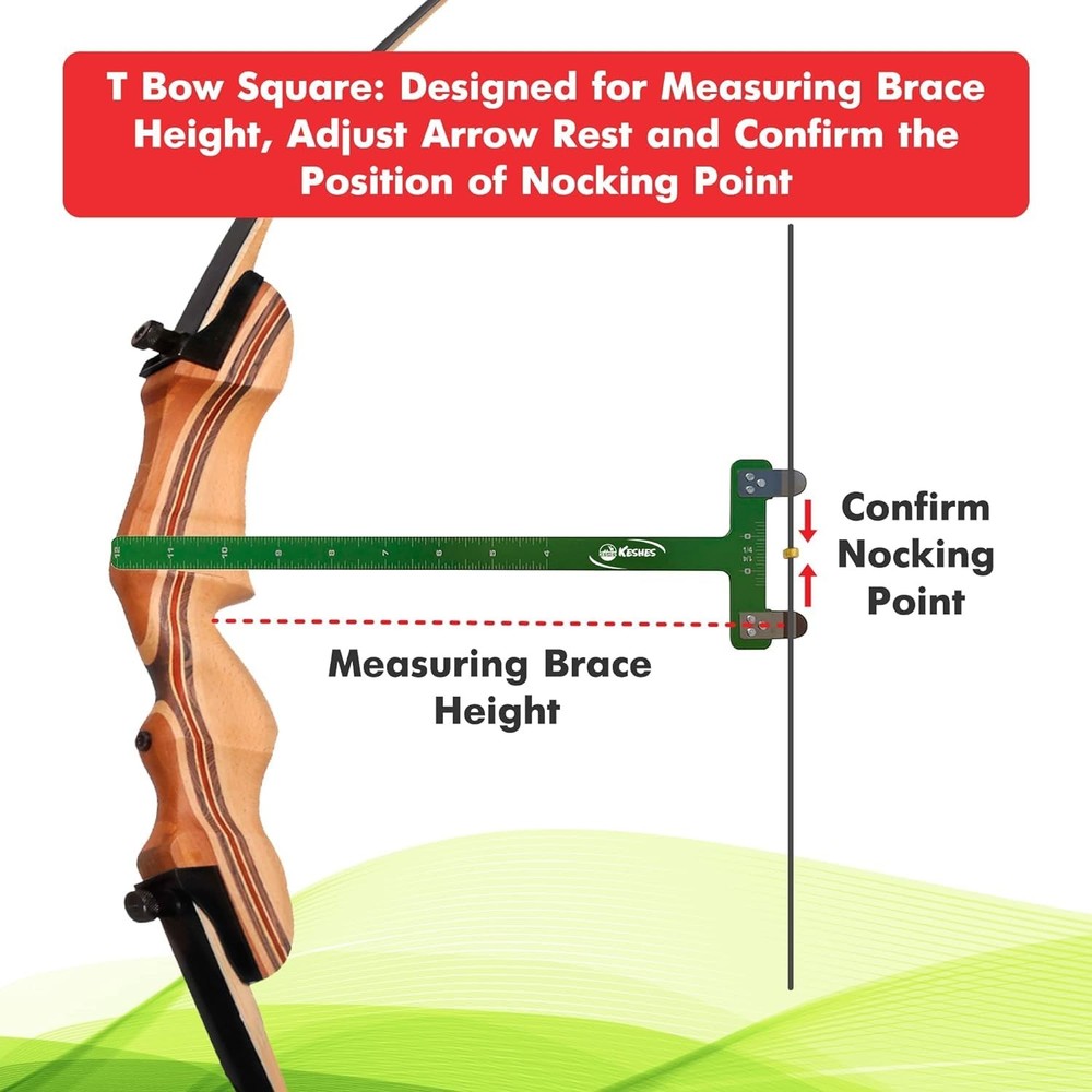 Archery Bow String Nocking Points Set – T Square Ruler Nock Pliers with 6 Bra...