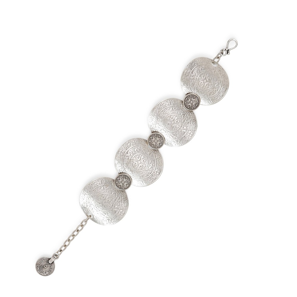 Handmade Pewter Egyptian Disc Bracelet