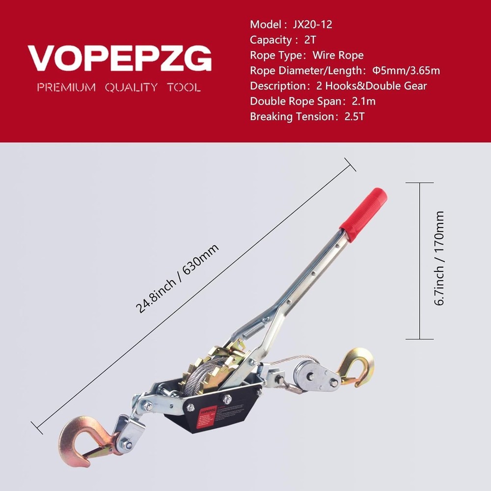 Heavy Duty 2T Capacity Winch