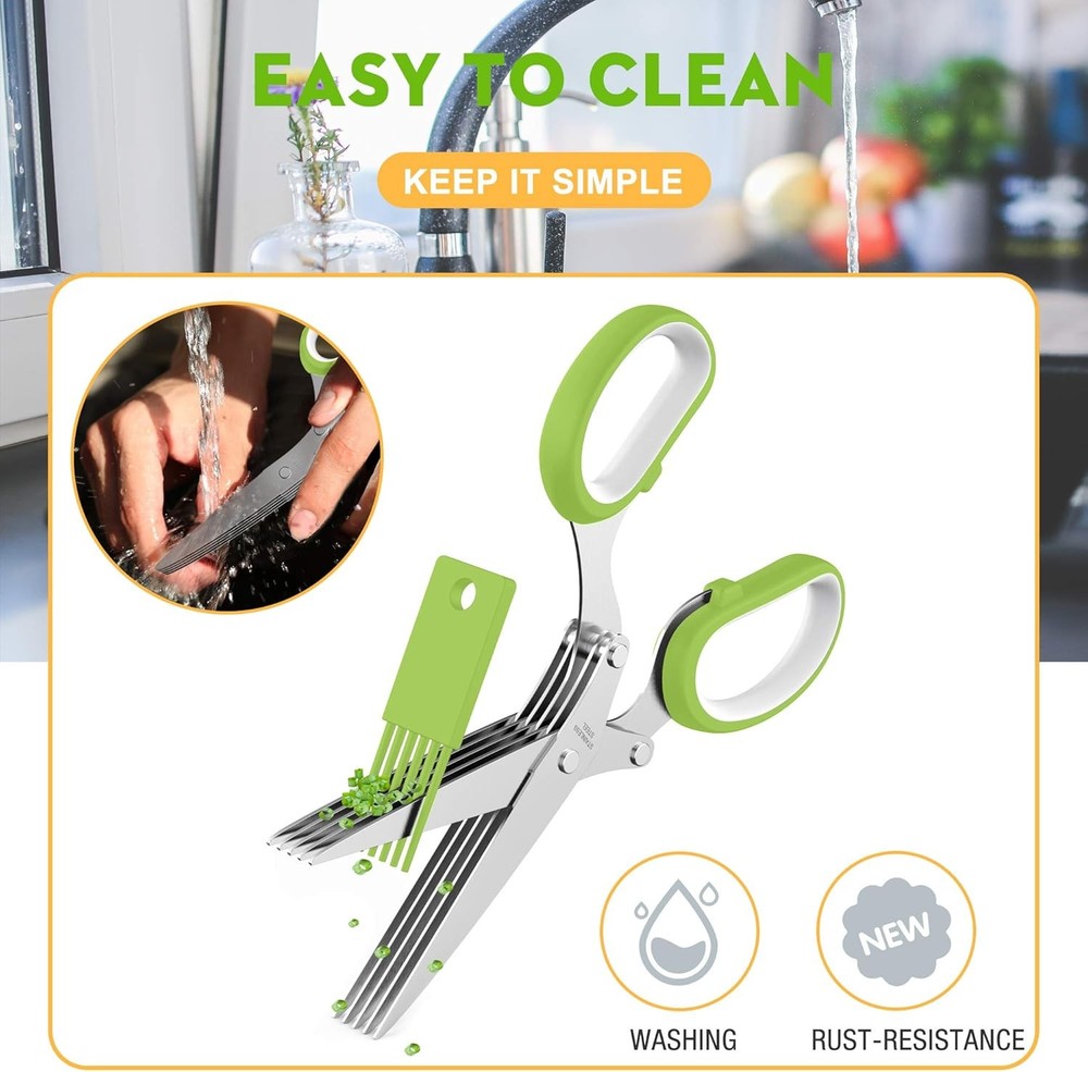 Herb Scissors Set - Unique Kitchen Gadgets for Easy Herb Cutting & Chopping