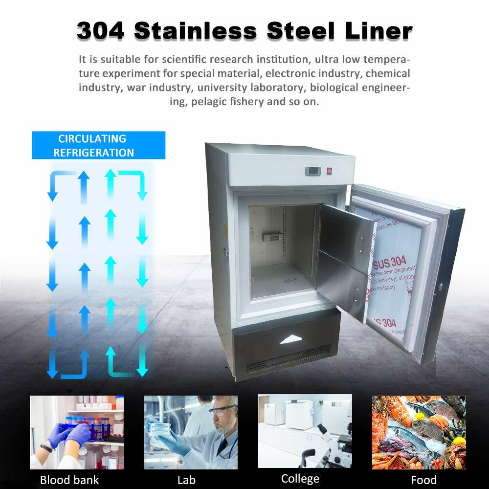 2.7 Cu Ft 80L -45℃~-86℃ Vertical UTL Lab Freezer Deep Refrigerator for Samples