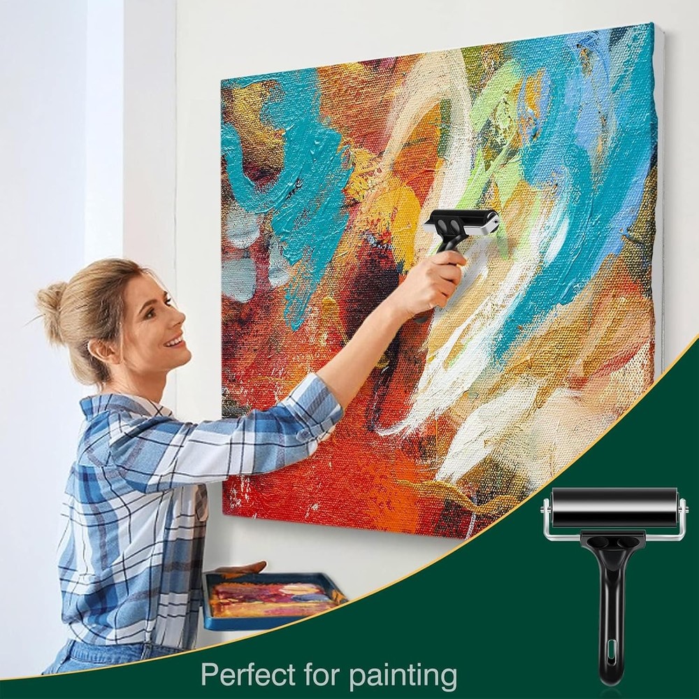 4 Inch Rubber Roller Brayer Rollers for Crafting, Hard Rubber Rollers for Printm