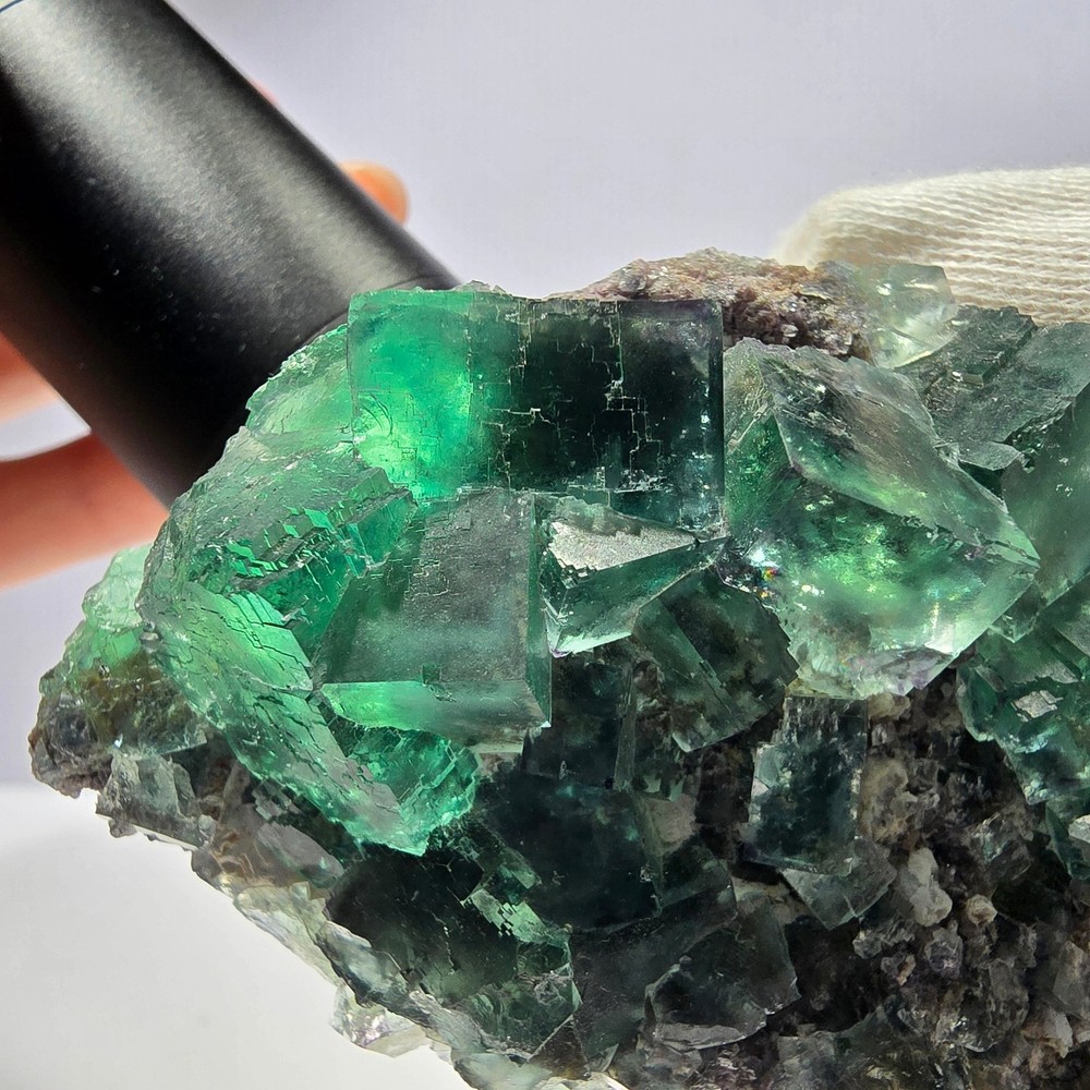 Large Phantom Fluorite Cube Stepped Green Okorusu Namibia 105*45*36mm
