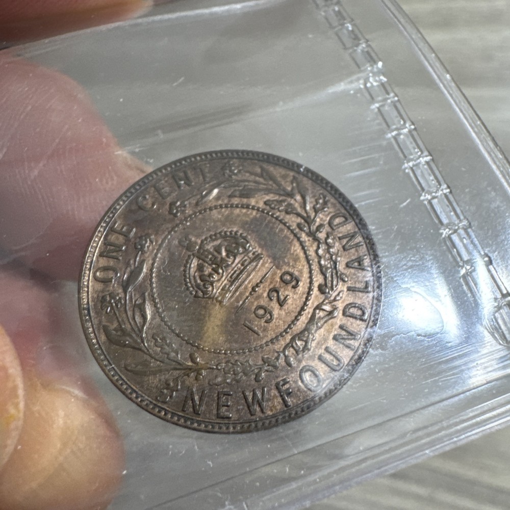 Canada 1929 NEWFOUNDLAND Large Cent ICCS AU-50