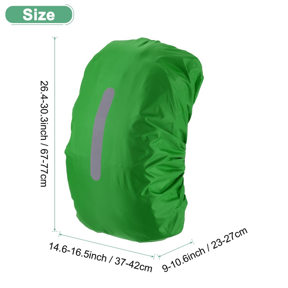 65L-75L Backpack Rain Cover with A Vertical Reflective Strap [Emerald Green]
