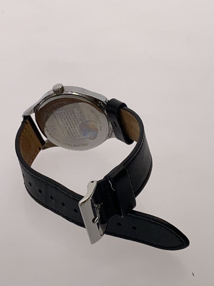 COACH Quartz Watch Analog Leather BLK BLK