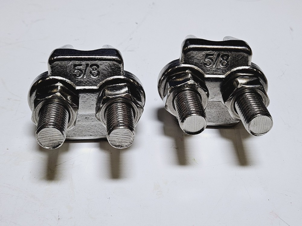 Wire Cable Clamp 5/8 Marine Stainless Steel 2pc