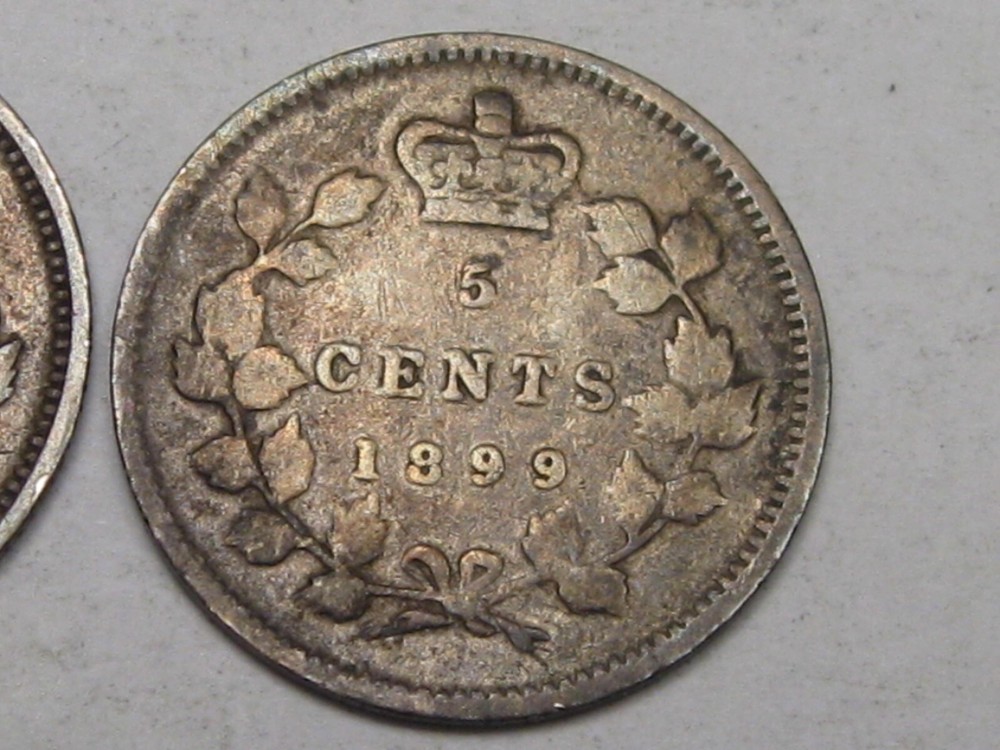 2 Silver 1899 5¢ Five Cent CANADA. #6