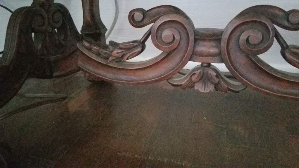 Antique fireside or window seat bench.