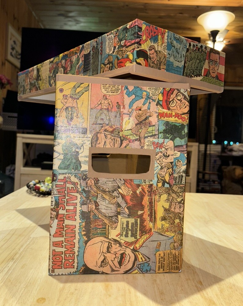 Sgt. Fury Howling Commandos BCW Short Box |Handmade, REAL COMIC CLIPPINGS