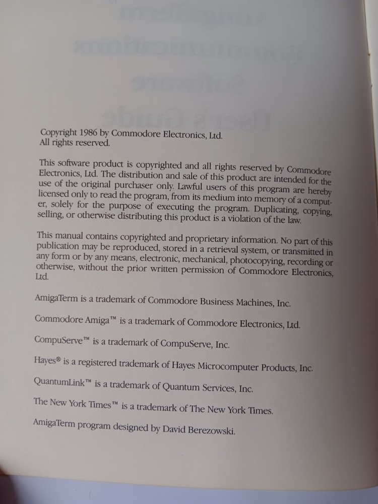 AmigaTerm Comunication Software Users Manual Commodore