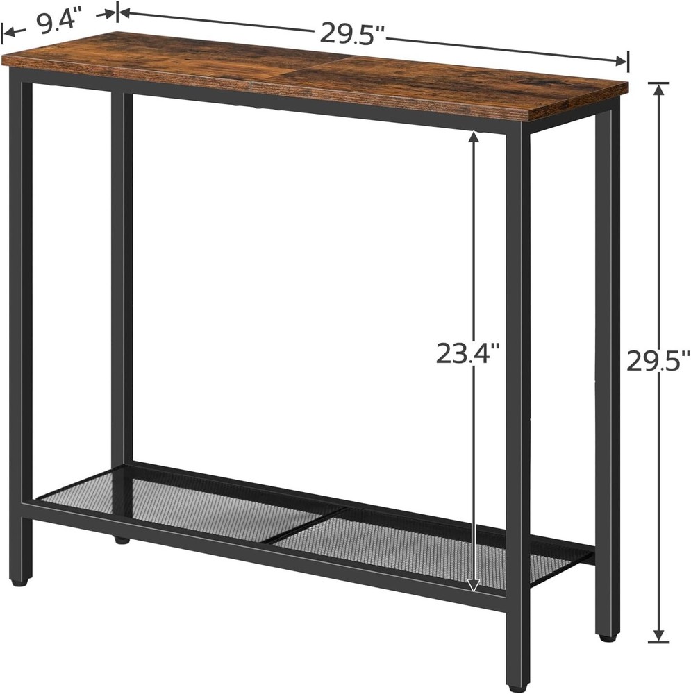 29.5" Narrow Console Table, Small Entryway Table with Shelf, 2 Tier Thin