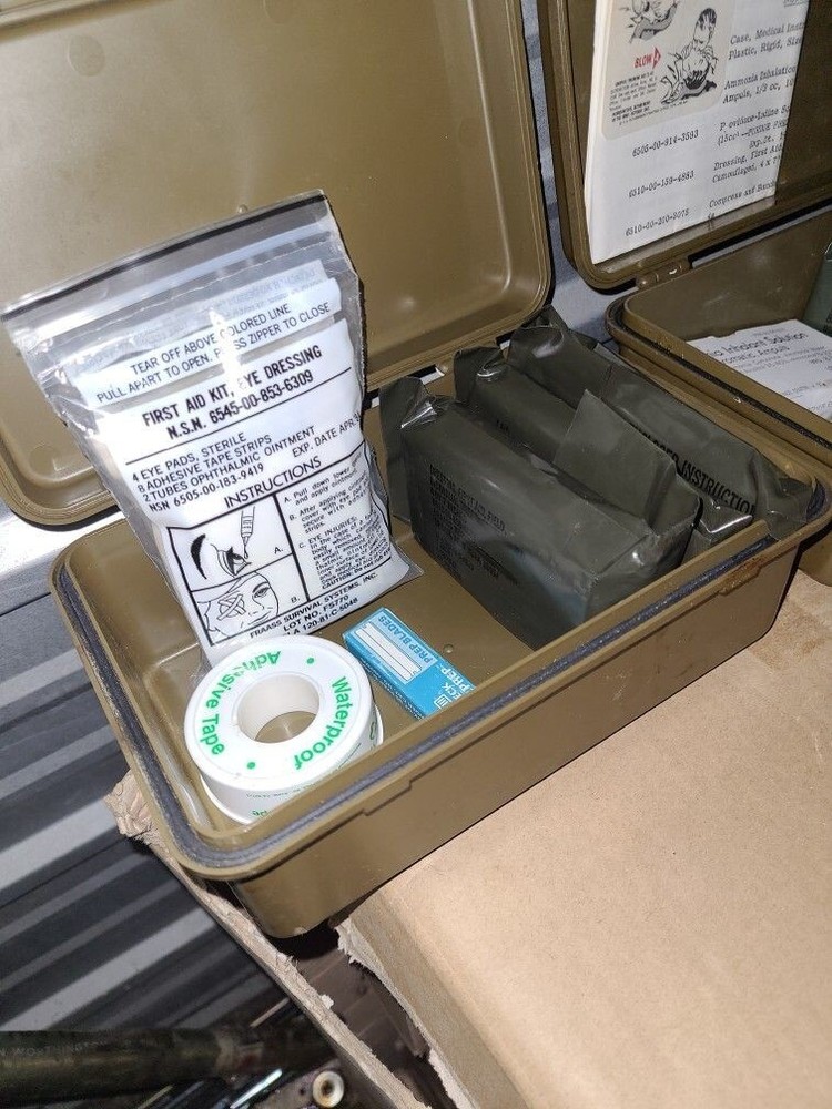 (2) Army General Purpose First Aid Cases with a Few Items Inside
