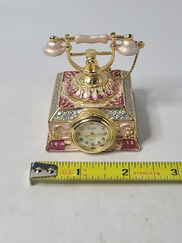Elgin collectible mini clock Telephone