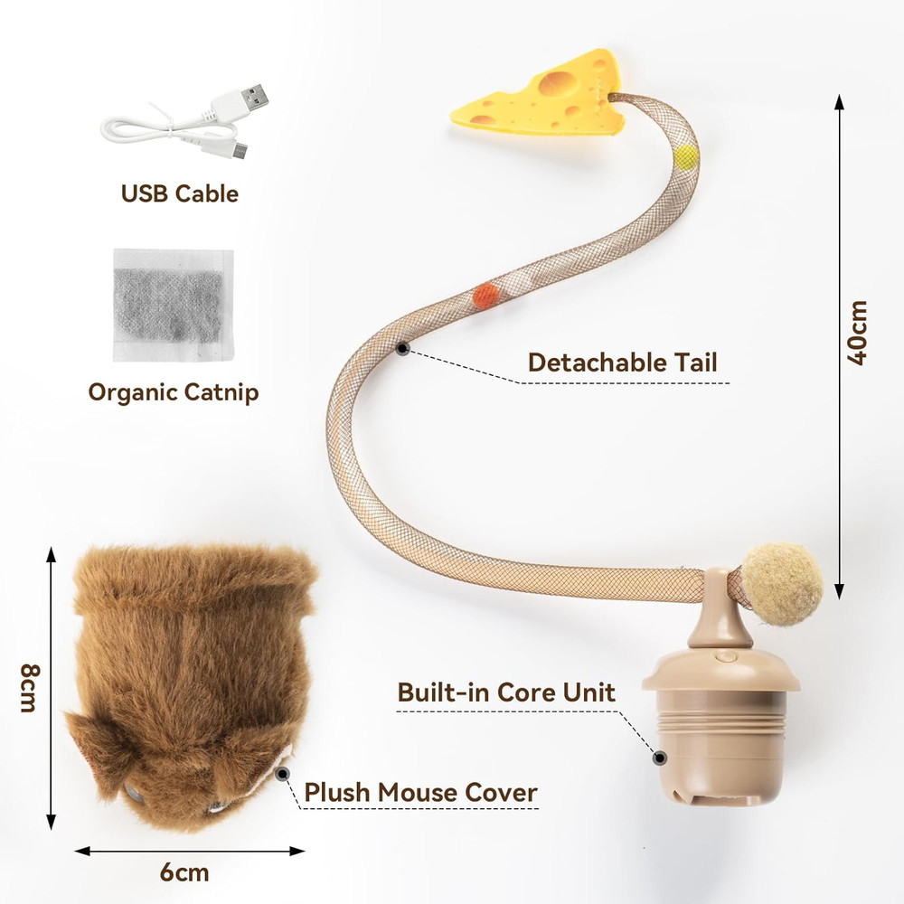 Interactive Migimouse Cat Toy 360° Rolling & Spin
