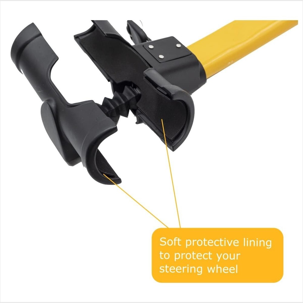 Compact Steering Wheel Secure Lock - Enhanced Vehicle Protection in Yellow