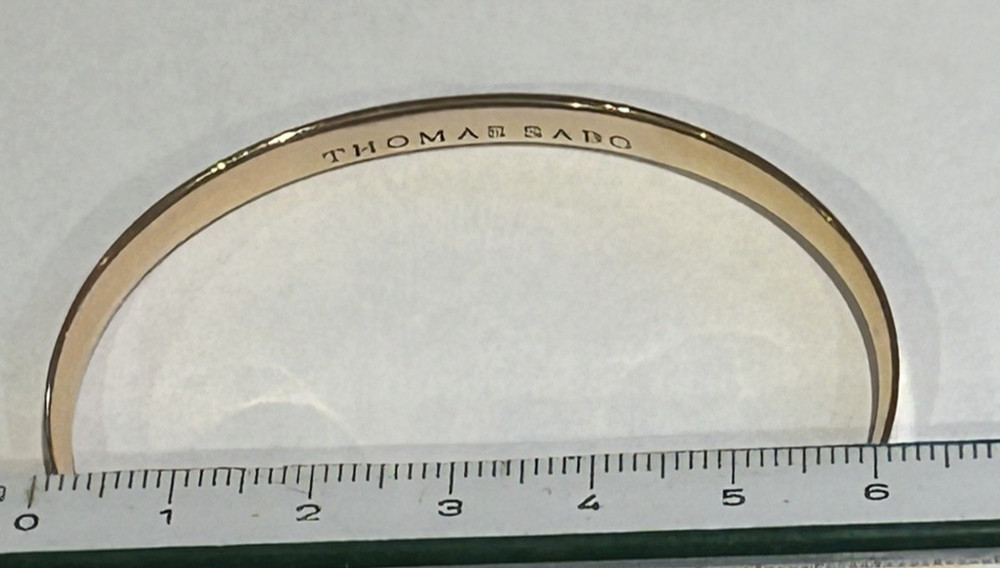 Thomas Sabo Cuff Bangle 18ct Gold Plated on 925 Silver 15cm