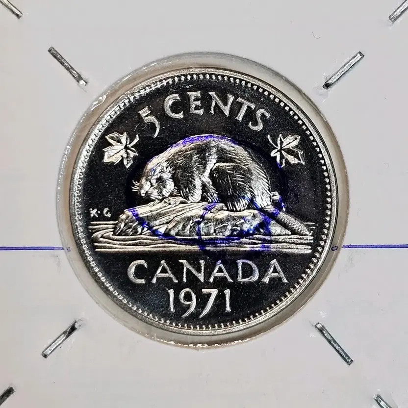 Canada 1971 Double Die Obverse Error 5-Cent Proof Coin Official