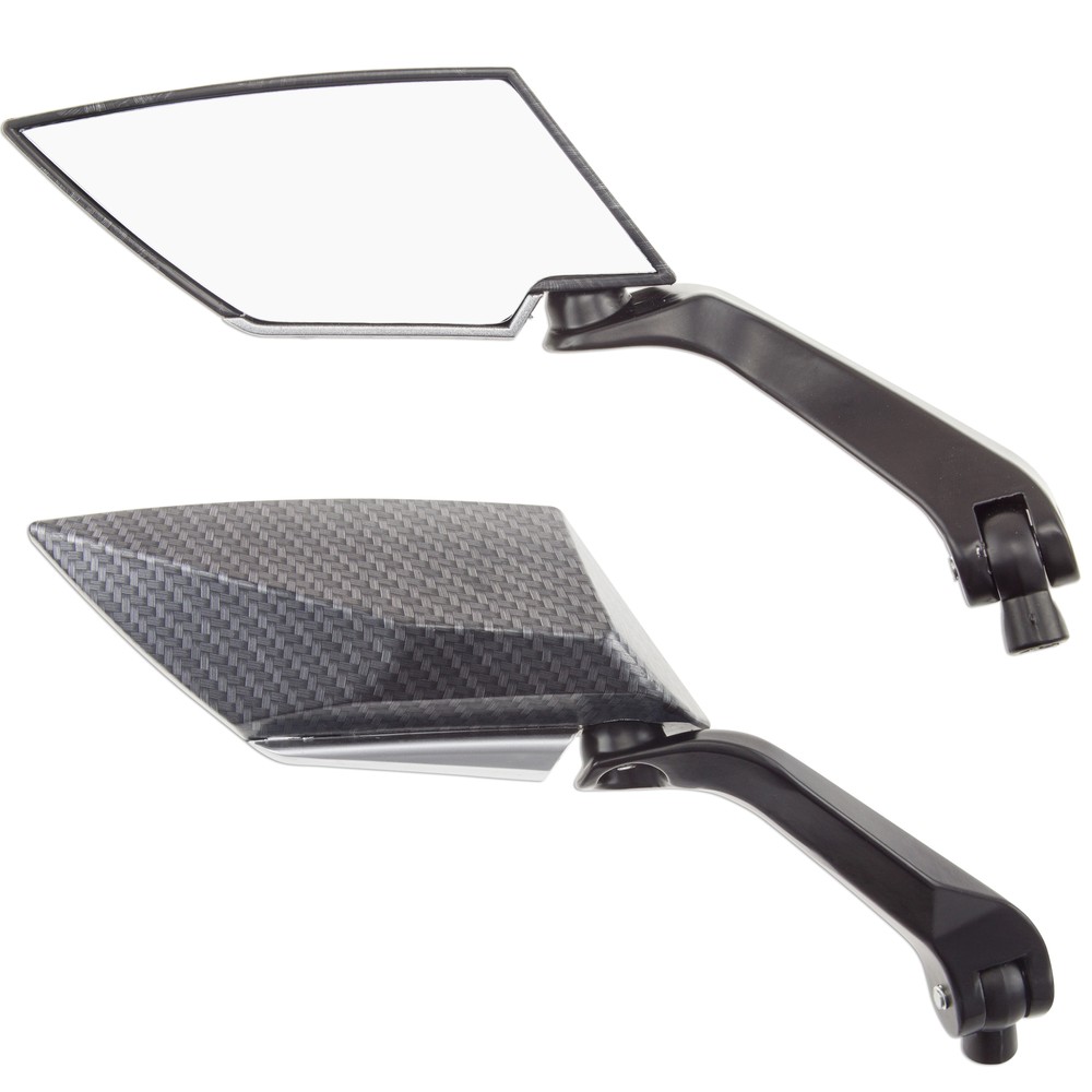 Set Left Right Carbon Universal 8mm 10mm Hand Side Vector Rear View Mirror Front