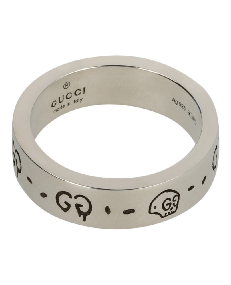 Gucci Womens Sterling Silver Ghost Ring 6MM