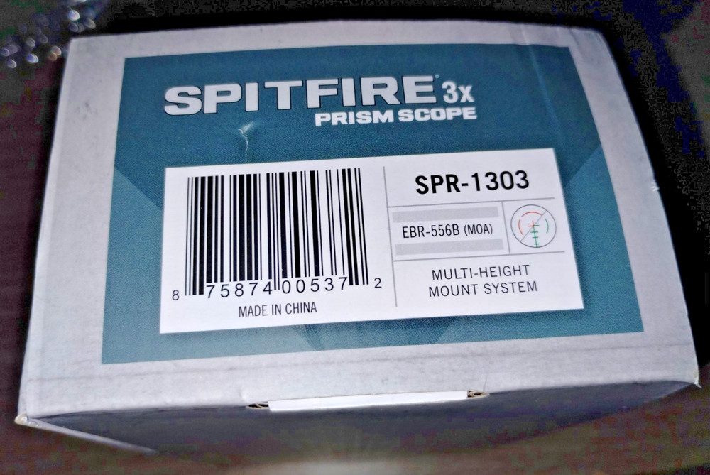 Vortex Spitfire 3X Prism Scope SPR-1303 Red/Green Dot MOA Reticle EBR-556B