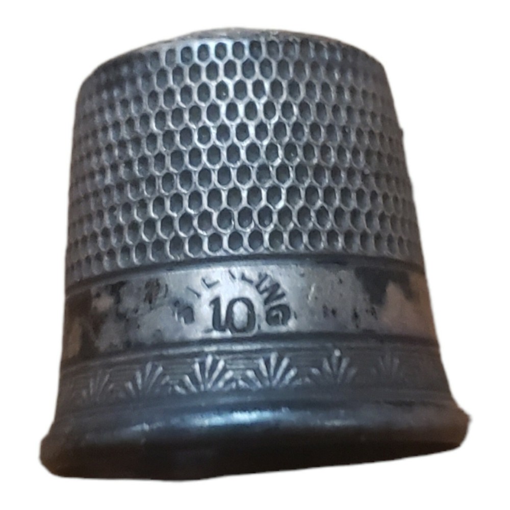Mini Tiny Short Deco Thimble Pre-owned sterling silver 925 vintage