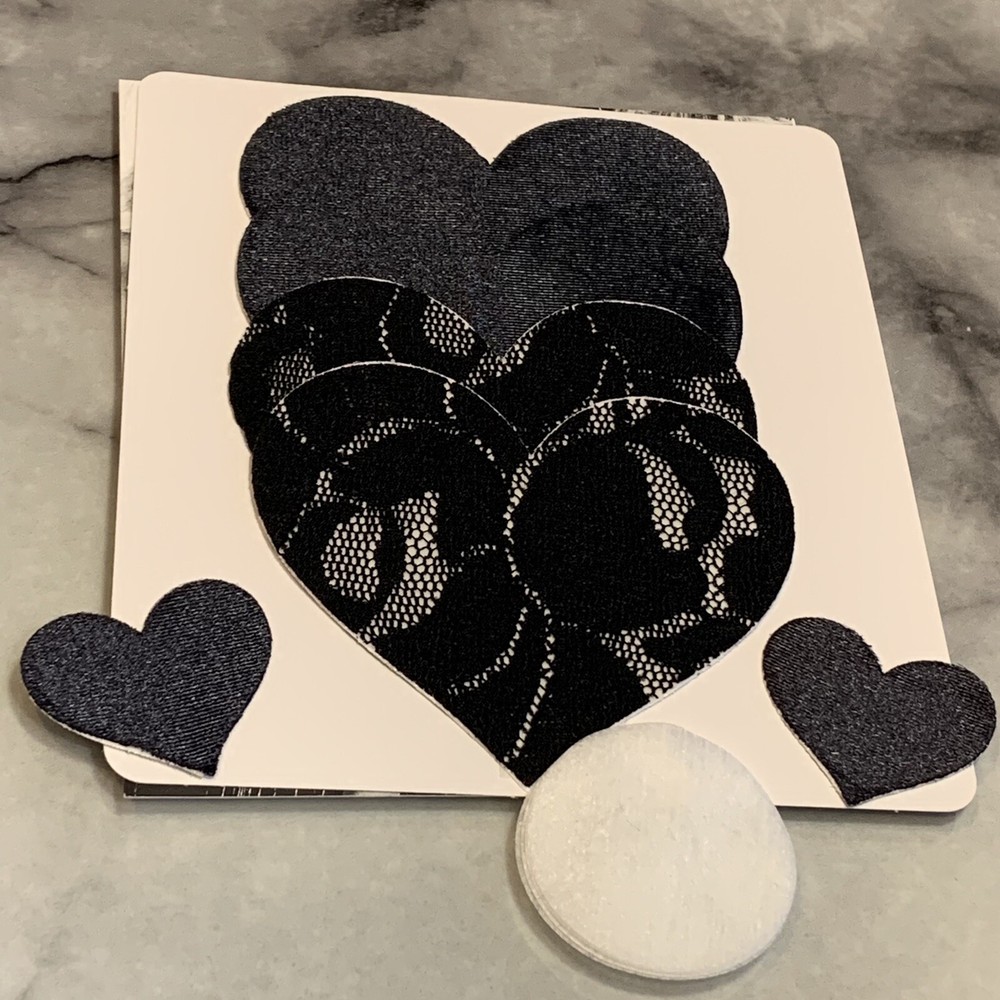 B-Six Nippies Basic Heart Pasties 3-Pack - Women's #BASIC-HEARTS Size C NWT