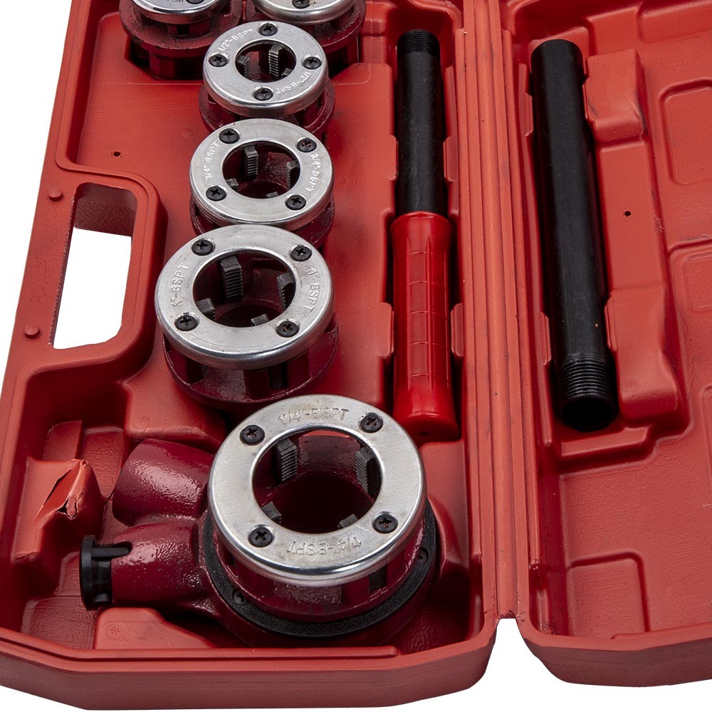 Ratchet Pipe Thread Threader Die Handle Tube Lengthening Bar Tool set 3/4''