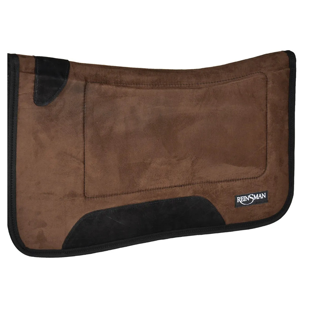 24696 Reinsman Fleece Square Contoured Western Trail Saddle Pad Java Microsuede