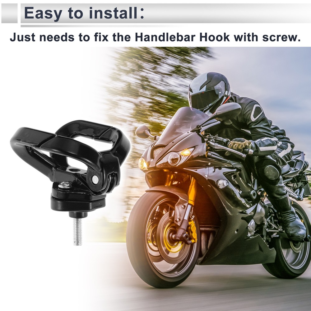 Double Butterfly Hook Open-Closed For Motorcycle 1pc Black