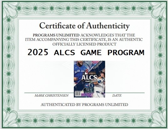 2025 MLB ALCS NLCS CHAMPIONSHIP TWO PROGRAM SET DODGERS BLUE JAYS WORLD SERIES