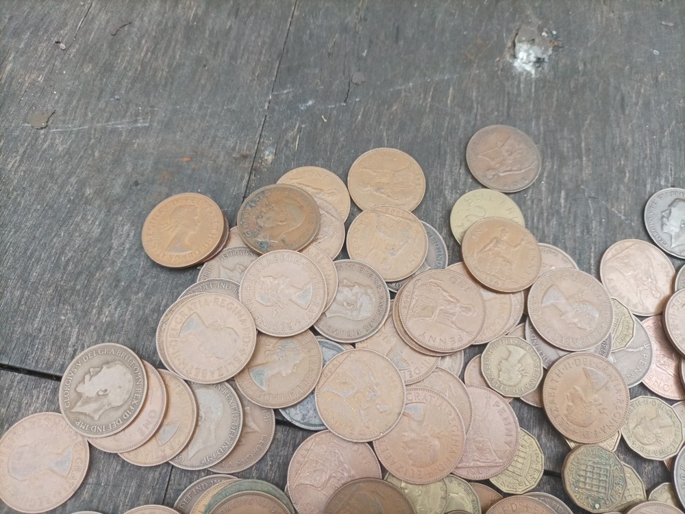 Vintage One Penny Coins + Three Pence Bundle