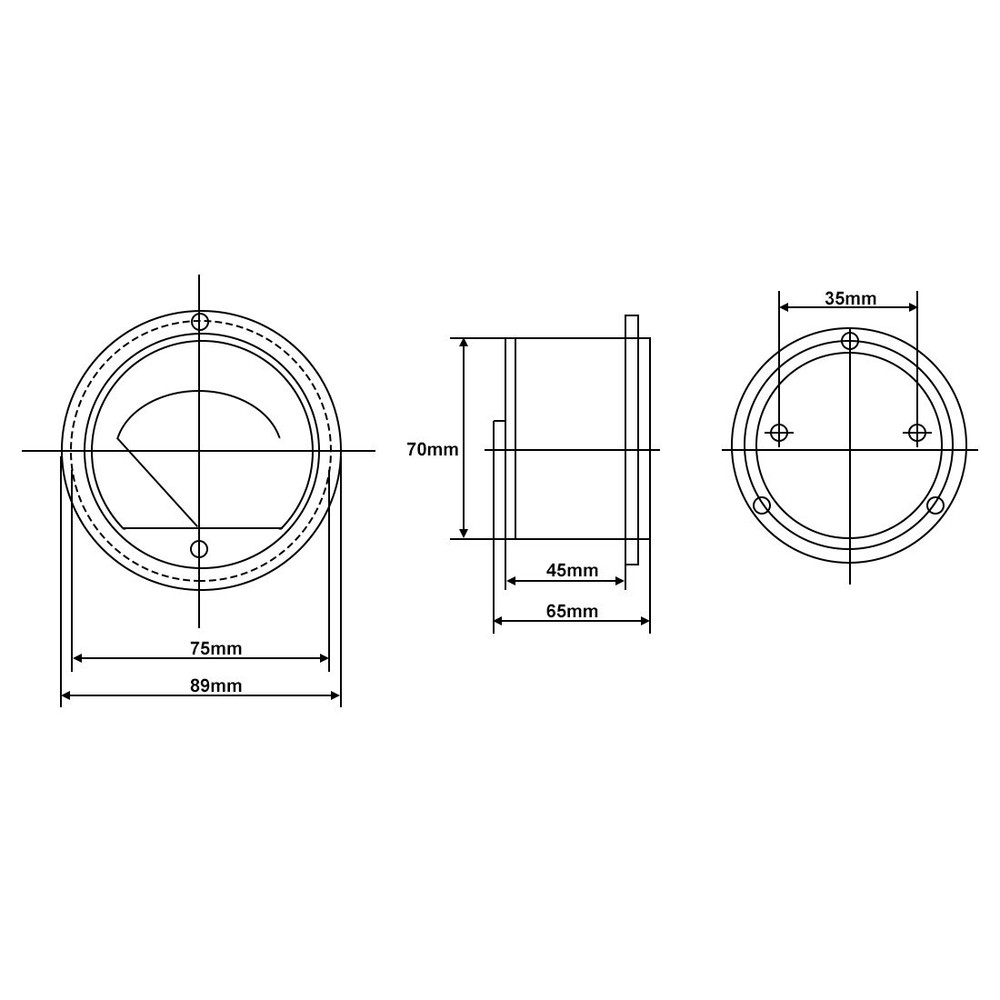uxcell Analog Current Panel Meter DC 0-10A 65C5 Ammeter for Black, White