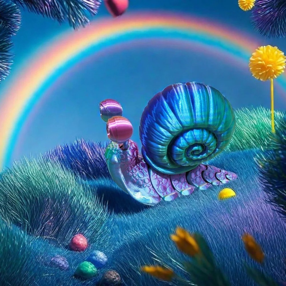 Snail 3D Printed Model Sculpture with Movable Joints, Interior Decoration