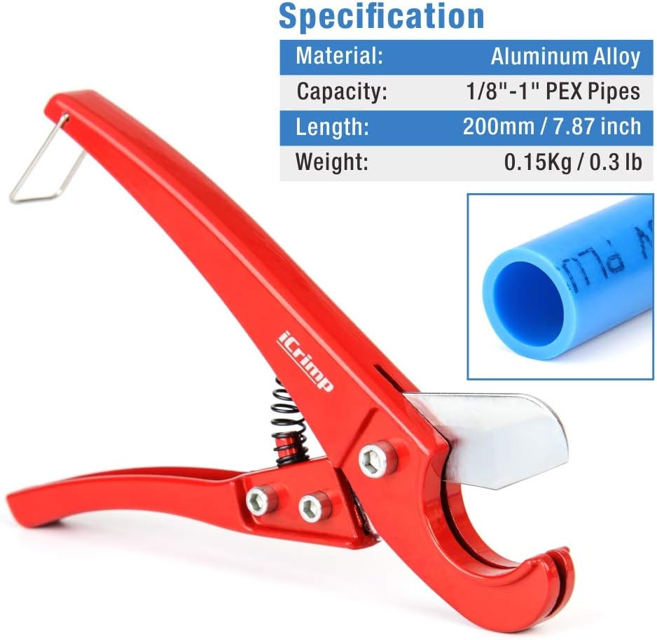 Icrimp Combo Angle Head PEX Crimping Tool C/W PEX Cutter