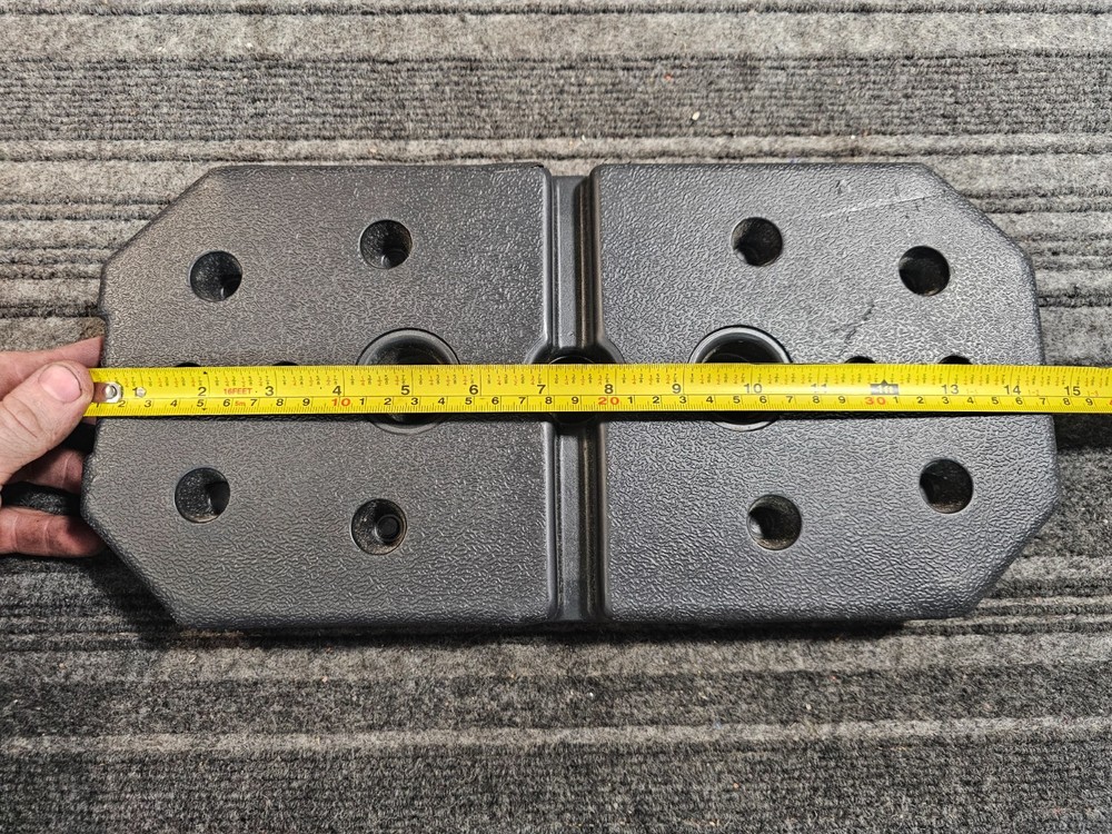 Vinyl Rectangle Weight Plate 10 LBS 14.5" L x 7" Stackable, Black