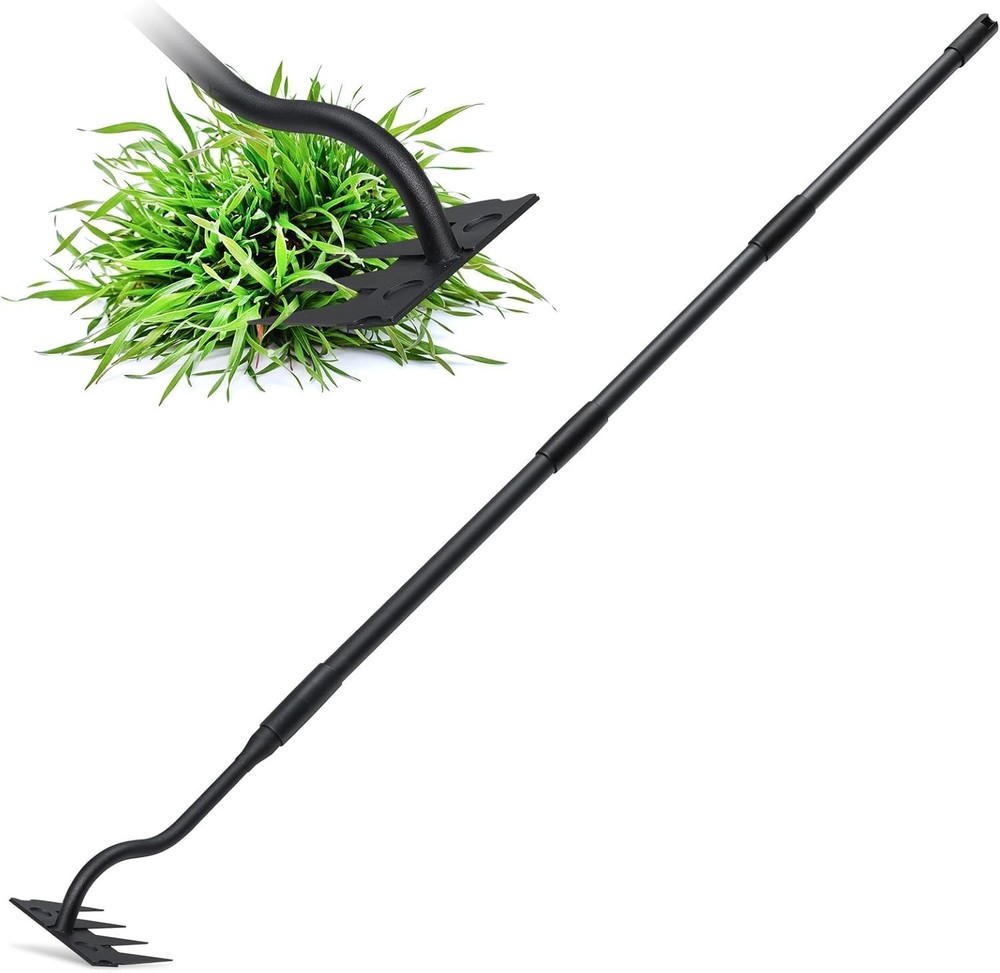 Weed Puller Tool Garden Weeding Rake Tools with Detachable Long Handle 56 inch