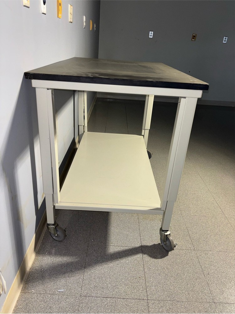 4' Hamilton Rolling Lab Desk Table Epoxy Top on Casters (112890)