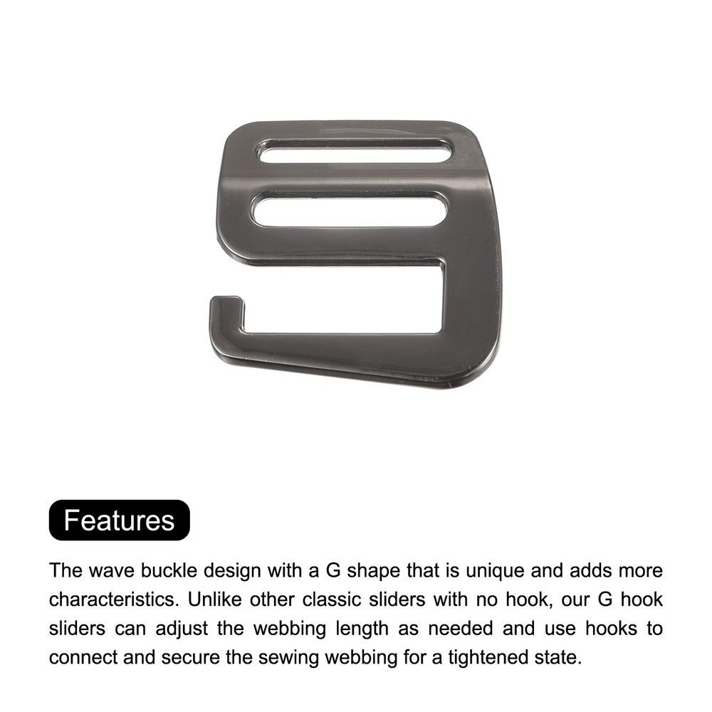 0.98" Webbing Release G Hook Buckle Adjusters for Backpack Strap, 4Pcs Dark Grey